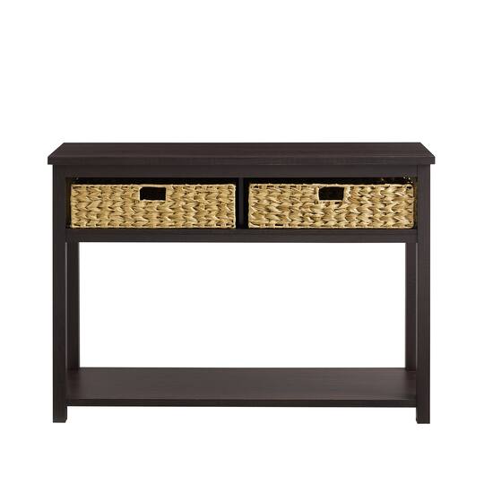 Walker Edison Espresso Mission Storage Entry Table